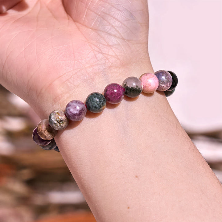 Buddha Stone Rainbow Tourmaline Positive Bracelet - image 3