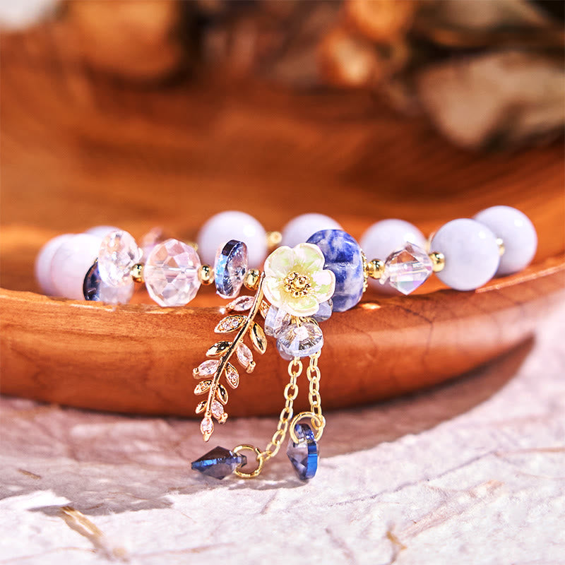 Buddha Stones Blue Crystal Amethyst Sun Stone Green Aventurine Healing Bracelet - image 13