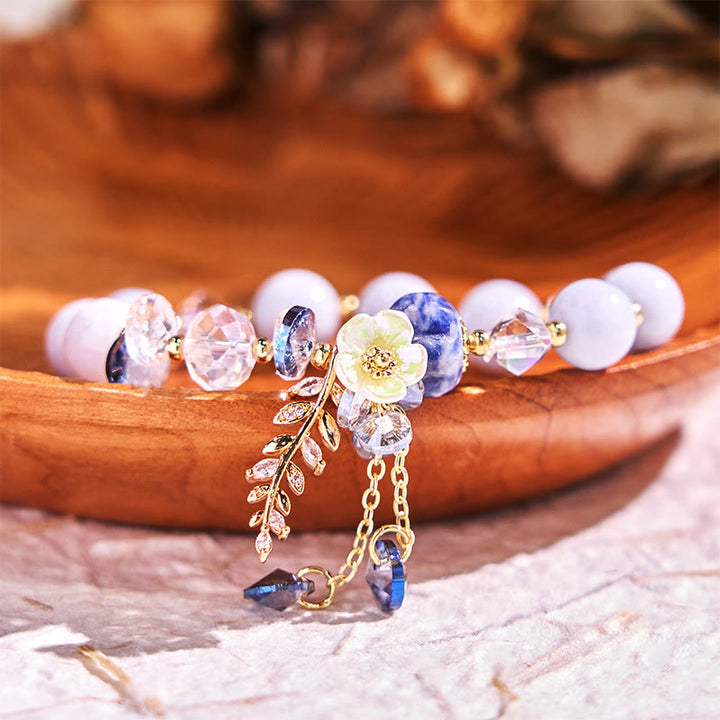 Buddha Stones Blue Crystal Amethyst Sun Stone Green Aventurine Healing Bracelet - image 13