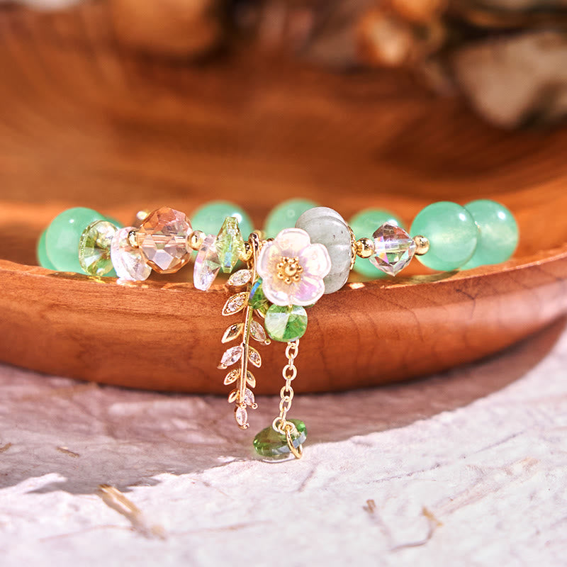 Buddha Stones Blue Crystal Amethyst Sun Stone Green Aventurine Healing Bracelet - Green Aventurine - image 30