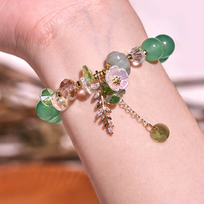 Buddha Stones Blue Crystal Amethyst Sun Stone Green Aventurine Healing Bracelet - image 34