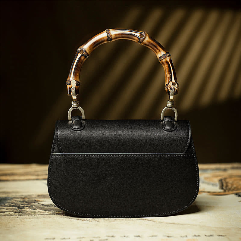 Buddha Stones Curve Bamboo Handle Xiangyunsha Silk Crossbody Bag Hangbags - image 3