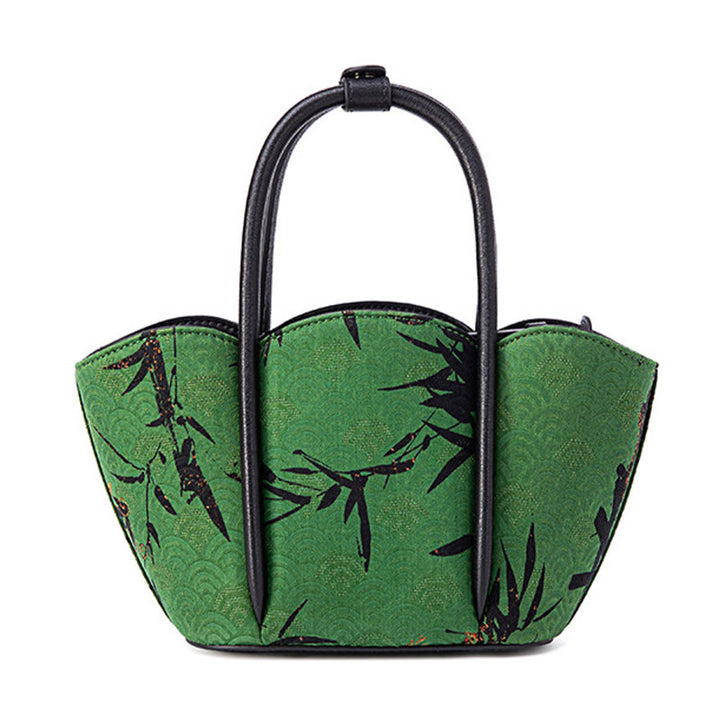 Buddha Stones Curve Bamboo Flower Shape Xiangyunsha Silk Crossbody Bag Hangbags - image 10