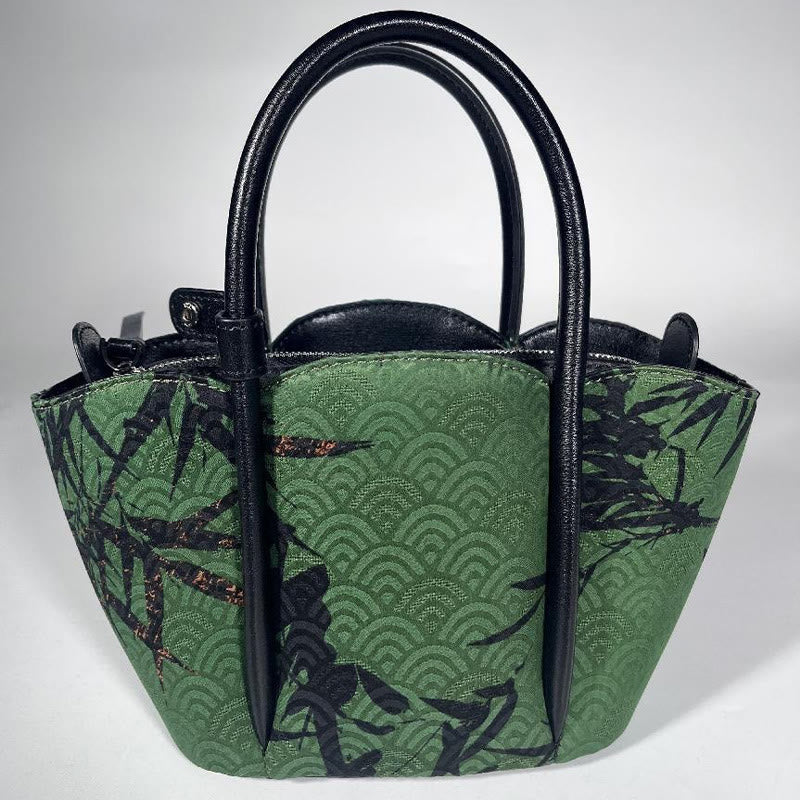 Buddha Stones Curve Bamboo Flower Shape Xiangyunsha Silk Crossbody Bag Hangbags - image 4