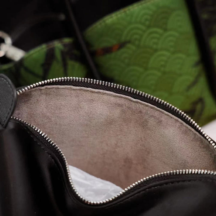 Buddha Stones Curve Bamboo Flower Shape Xiangyunsha Silk Crossbody Bag Hangbags - image 9