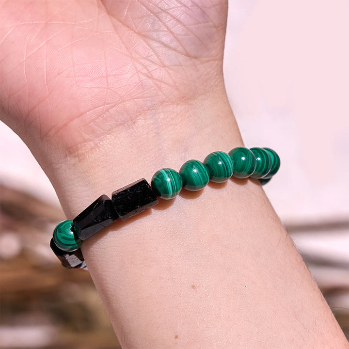 Buddha Stones Malachite Black Tourmaline Purity Bracelet - image 2