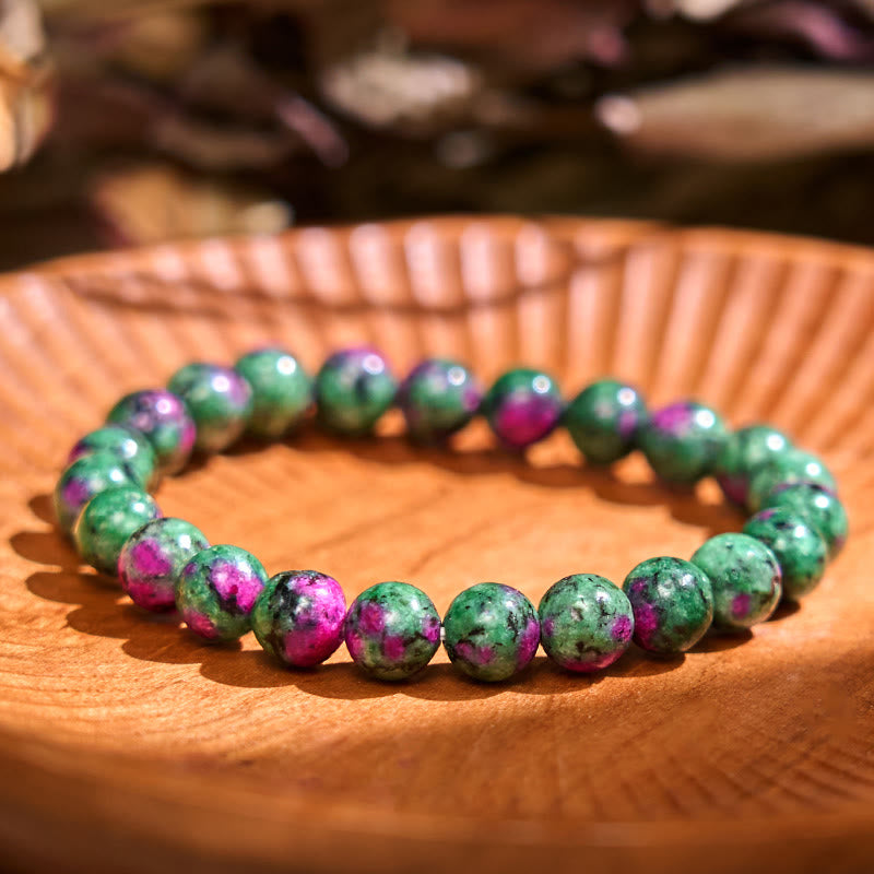 Buddha Stones Ruby Zoisite Connection Bracelet - Ruby Zoisite(Wrist Circumference: 14-15cm) - image 0