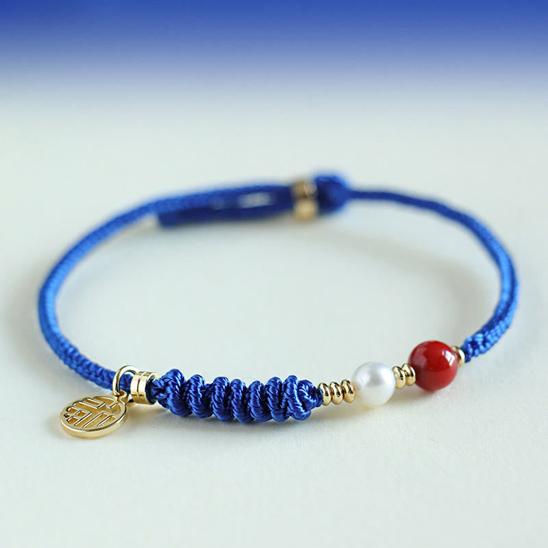 Buddha Stones Klein Blue String South Red Agate Garnet Blue Aventurine Lazurite Lapis Lazuli Copper Butterfly Fu Character Positive Bracelet - image 11
