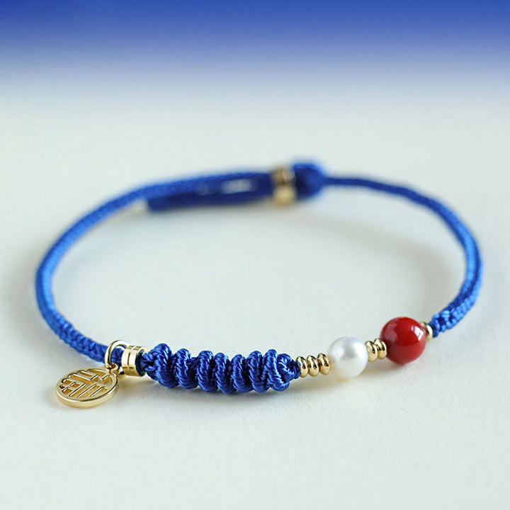 Buddha Stones Klein Blue String South Red Agate Garnet Blue Aventurine Lazurite Lapis Lazuli Copper Butterfly Fu Character Positive Bracelet - image 11