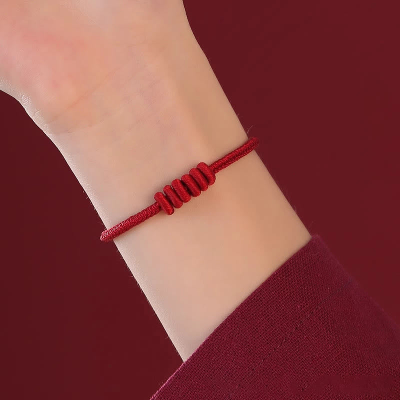 Buddha Stones Red String Eight Stranded Rope Strength Bracelet - image 7