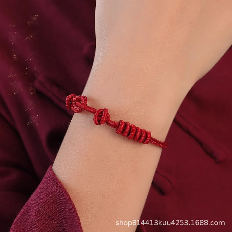 Buddha Stones Red String Eight Stranded Rope Strength Bracelet - image 8