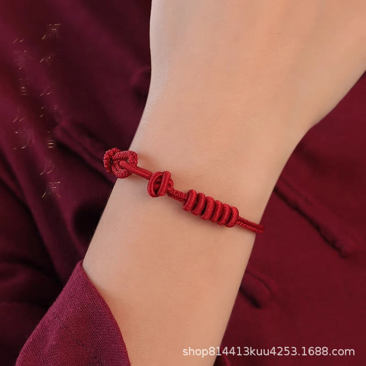 Buddha Stones Red String Eight Stranded Rope Strength Bracelet - image 8