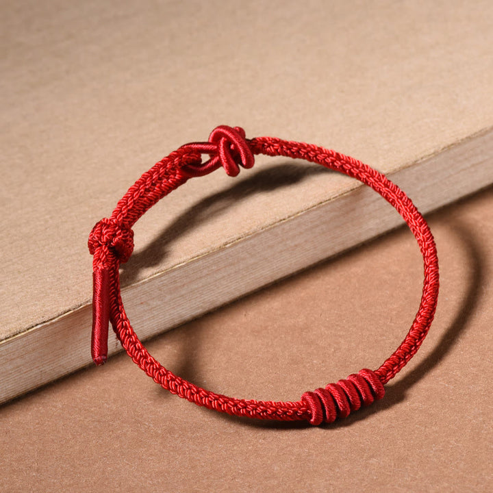 Buddha Stones Red String Eight Stranded Rope Strength Bracelet - image 4