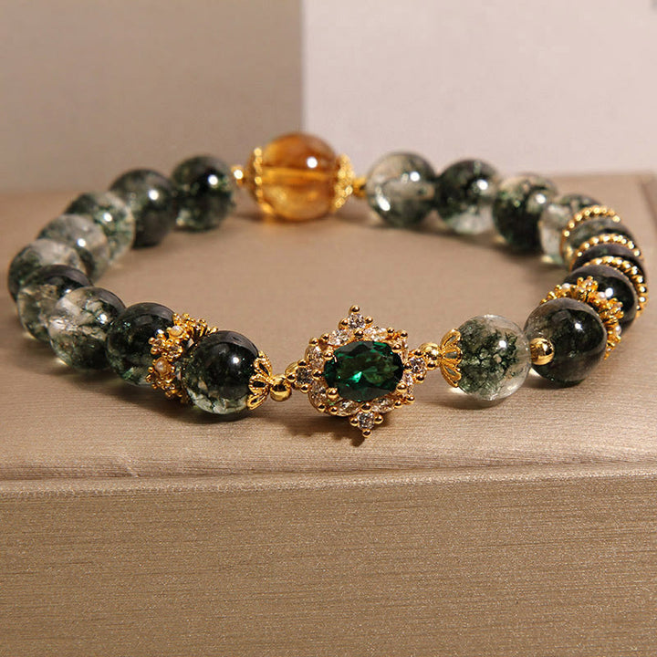 Buddha Stones Green Phantom Green Crystal Confidence Bracelet - Green Phantom Green Crystal Citrine(Wrist Circumference: 14-16cm) - image 0