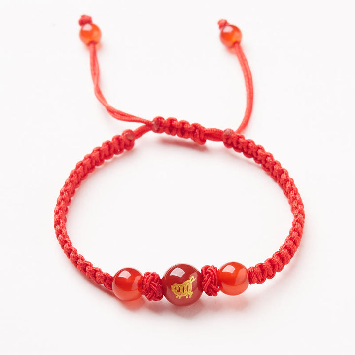 Buddha Stones Natural Red Agate Chinese Zodiac Red String Braided Protection Luck Bracelet - Red Agate Chinese Zodiac-Pig - image 20