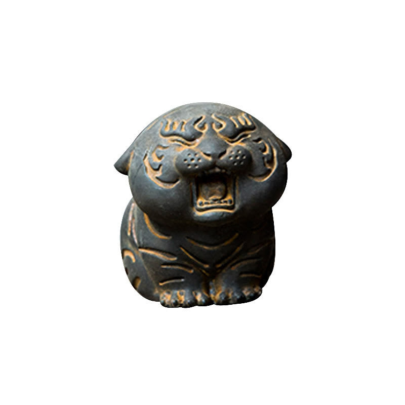 Buddha Stones Mini Cute Tiger Iron Powder Rust Cast Resin Statue Home Decoration - image 17
