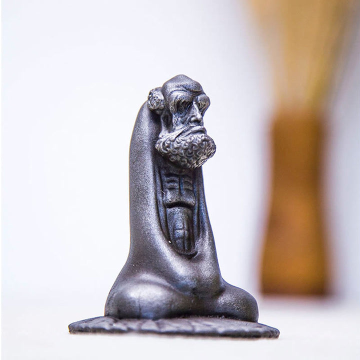 Buddha Stones Handmade Bodhidharma Iron Powder Rust Cast Resin Statue Home Decoration - image 19