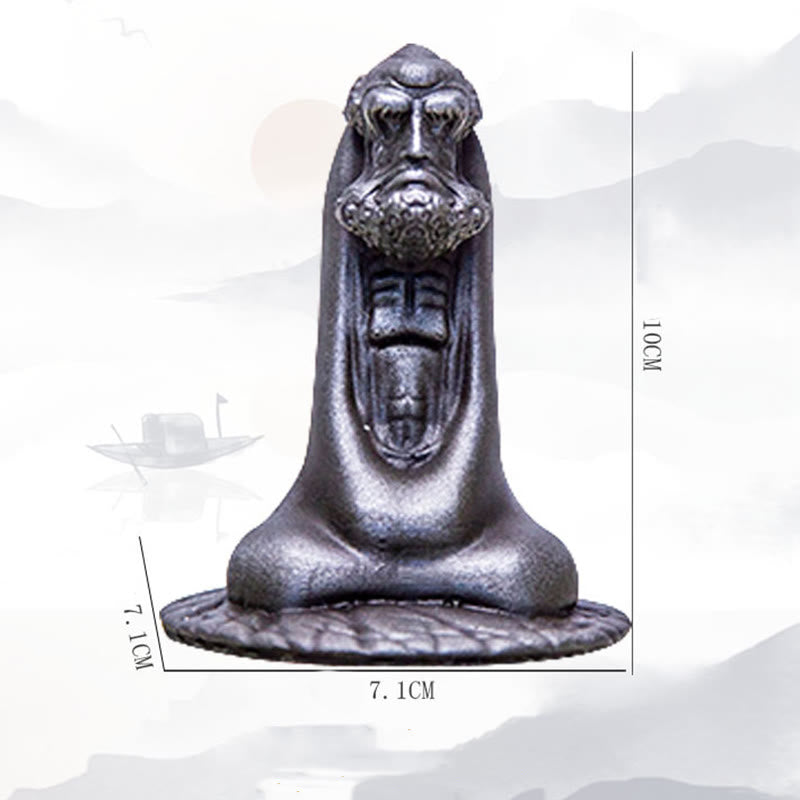 Buddha Stones Handmade Bodhidharma Iron Powder Rust Cast Resin Statue Home Decoration - image 27