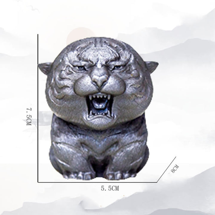 Buddha Stones Handmade Mini Roaring Tiger Iron Powder Rust Cast Resin Statue Home Decoration - image 30