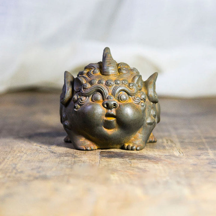 Buddha Stones Handmade Wealth PiXiu Iron Powder Rust Cast Resin Statue Home Decoration - image 1