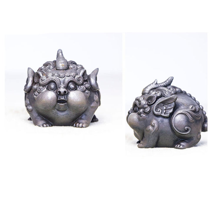 Buddha Stones Handmade Wealth PiXiu Iron Powder Rust Cast Resin Statue Home Decoration - image 26