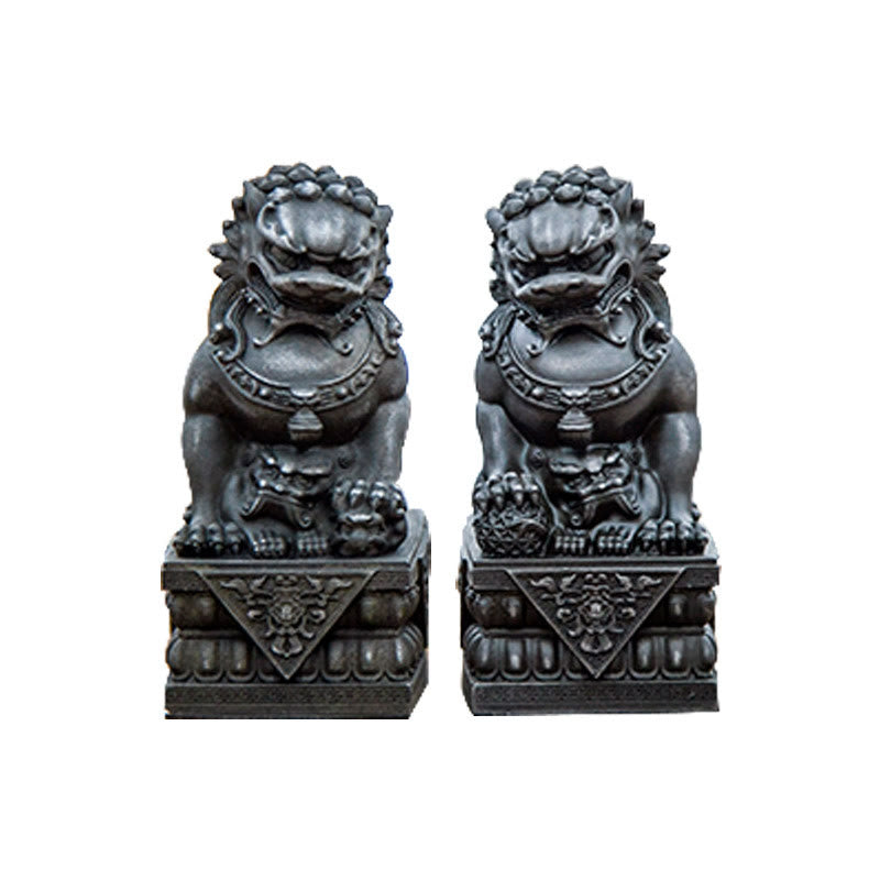 Buddha Stones Handmade Lion Fu Foo Dogs Iron Powder Rust Cast Resin Statue Ward Off Evil Protection Home Decoration - image 13