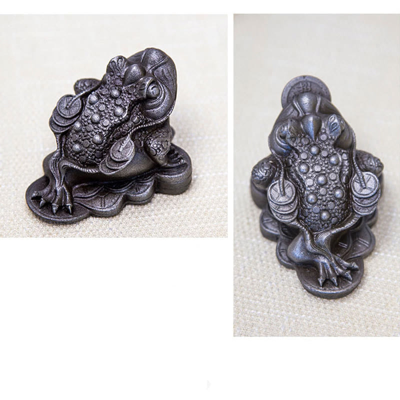 Buddha Stones Handmade Feng Shui Frog Toad Copper Coins Iron Powder Rust Cast Resin Statue Home Decoration - image 28