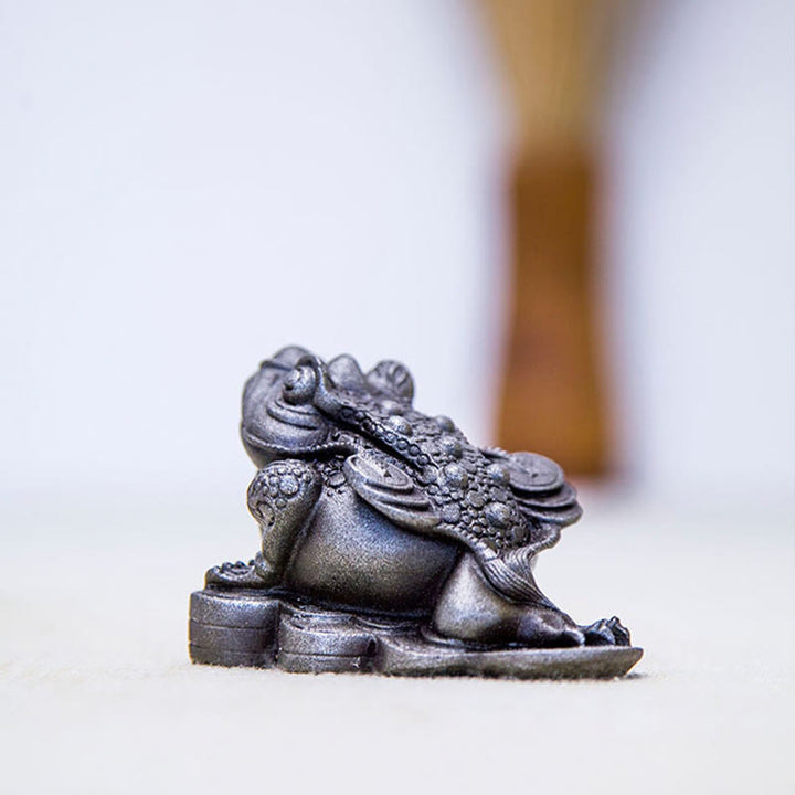 Buddha Stones Handmade Feng Shui Frog Toad Copper Coins Iron Powder Rust Cast Resin Statue Home Decoration - image 18