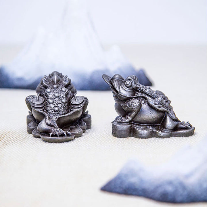 Buddha Stones Handmade Feng Shui Frog Toad Copper Coins Iron Powder Rust Cast Resin Statue Home Decoration - image 29