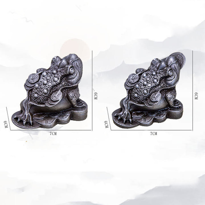 Buddha Stones Handmade Feng Shui Frog Toad Copper Coins Iron Powder Rust Cast Resin Statue Home Decoration - image 32