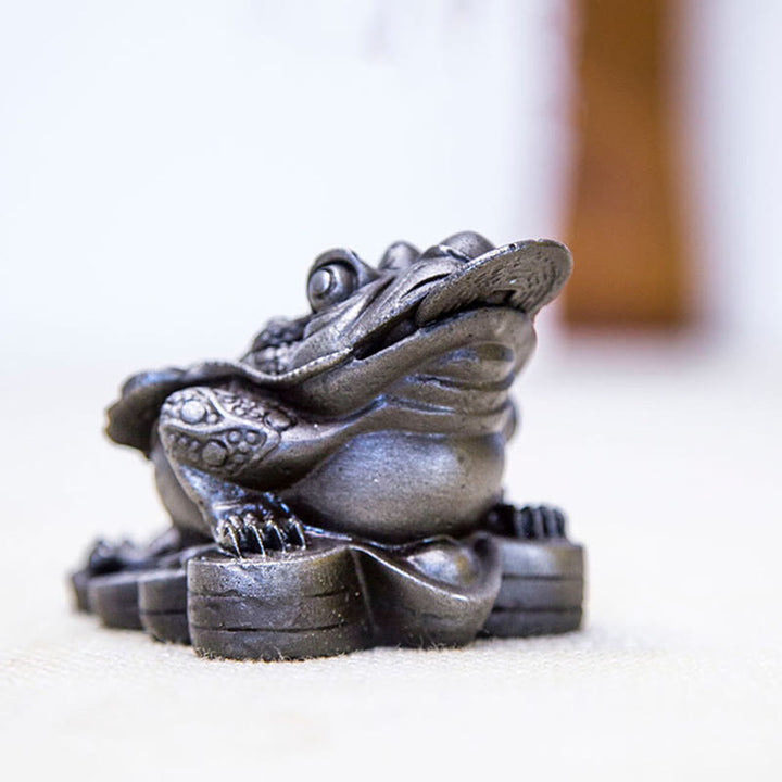 Buddha Stones Handmade Feng Shui Frog Toad Copper Coins Iron Powder Rust Cast Resin Statue Home Decoration - image 26