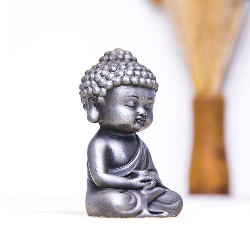 Buddha Stones Handmade Ksitigarbha Kwan Yin Guanyin Avalokitesvara Tathagata Iron Powder Rust Cast Resin Statue Home Decoration - image 30