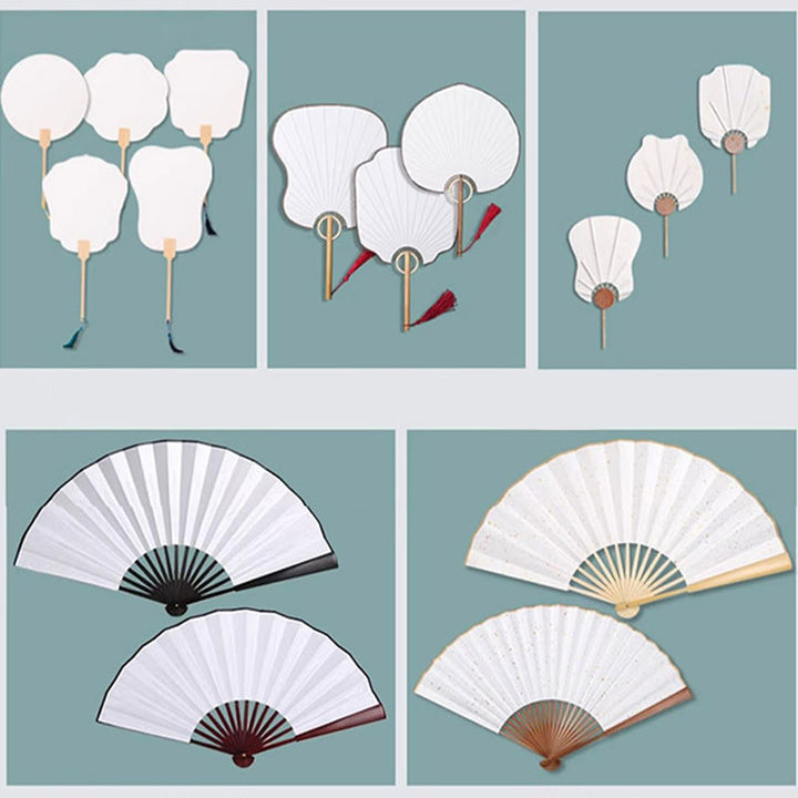 Buddha Stones DIY Chinese Lacquer Fan Blank Painting Handheld Fan - image 20