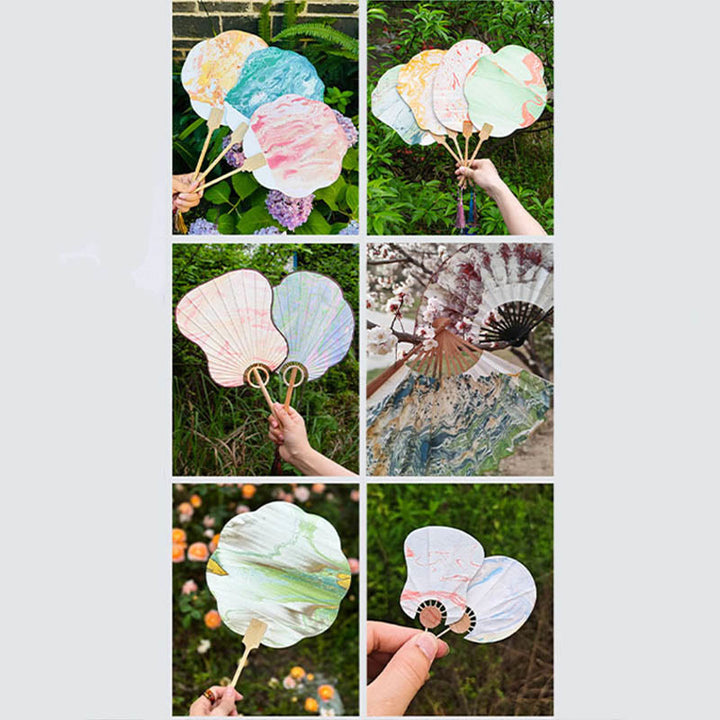 Buddha Stones DIY Chinese Lacquer Fan Blank Painting Handheld Fan - image 16