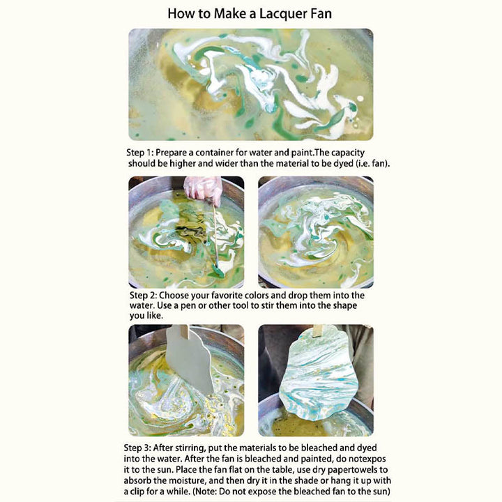 Buddha Stones DIY Chinese Lacquer Fan Blank Painting Handheld Fan - image 6