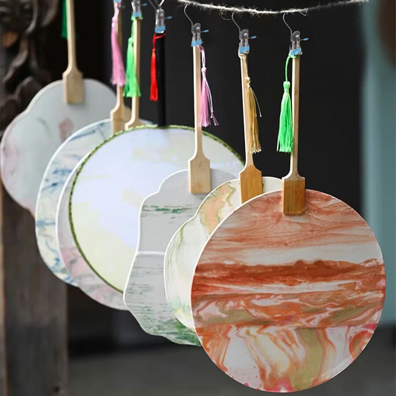 Buddha Stones DIY Chinese Lacquer Fan Blank Painting Handheld Fan - image 9