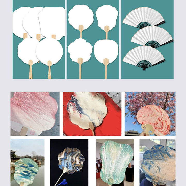Buddha Stones DIY Chinese Lacquer Fan Blank Painting Handheld Fan - image 24
