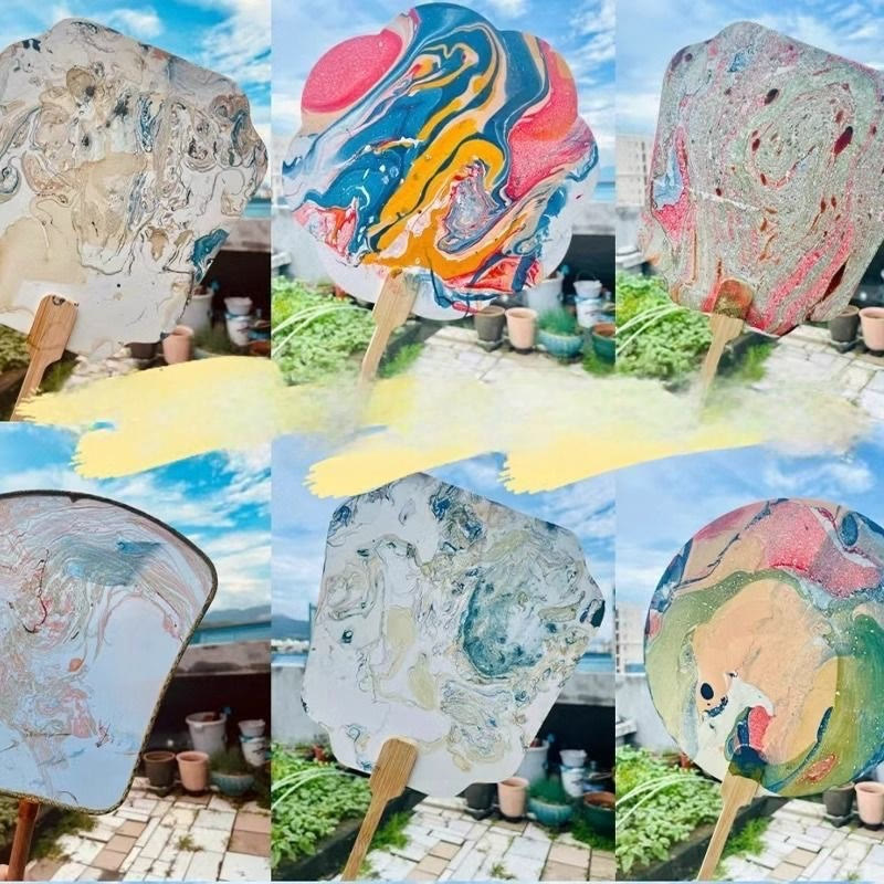 Buddha Stones DIY Chinese Lacquer Fan Blank Painting Handheld Fan - image 4