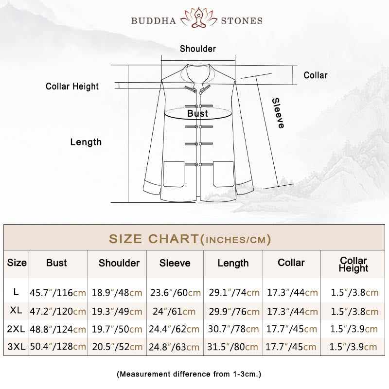 Buddha Stones Men's Frog-Button Tang Suit Koi Fish Pattern Long Sleeve Jacket Shirt With Pockets - image 5