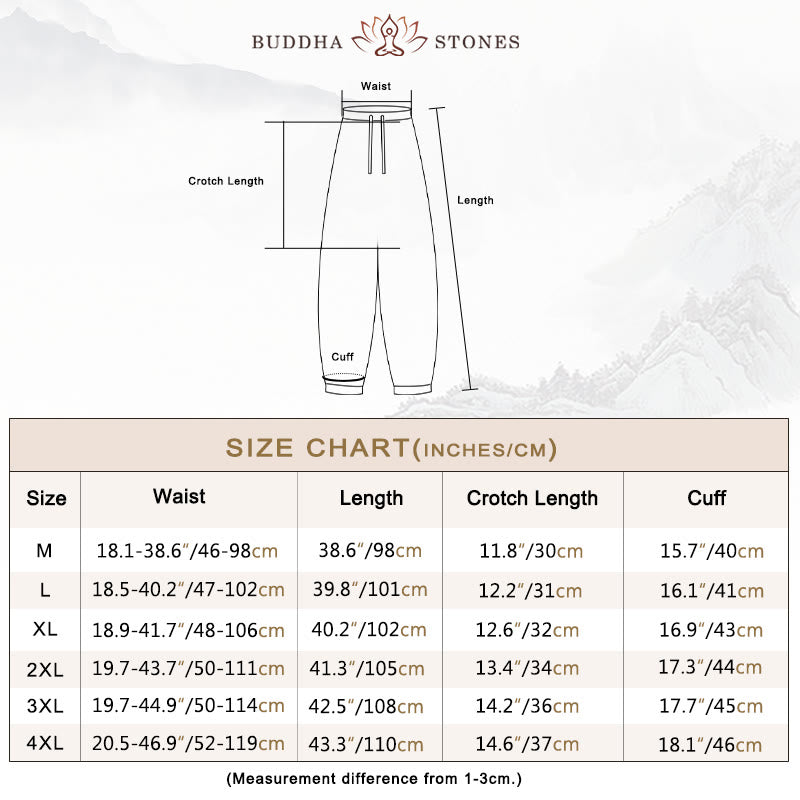 Buddha Stones Solid Color Cotton Linen Casual Men's Harem Pants With Pockets - image 4