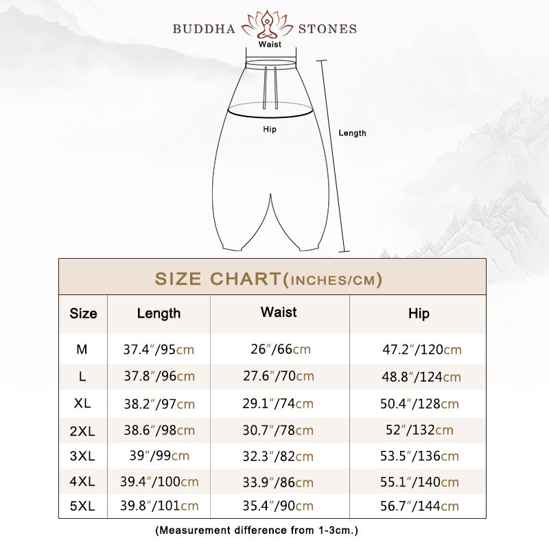 Buddha Stones Dragon Design Casual Plain Cotton Men's Pants With Pockets - image 5