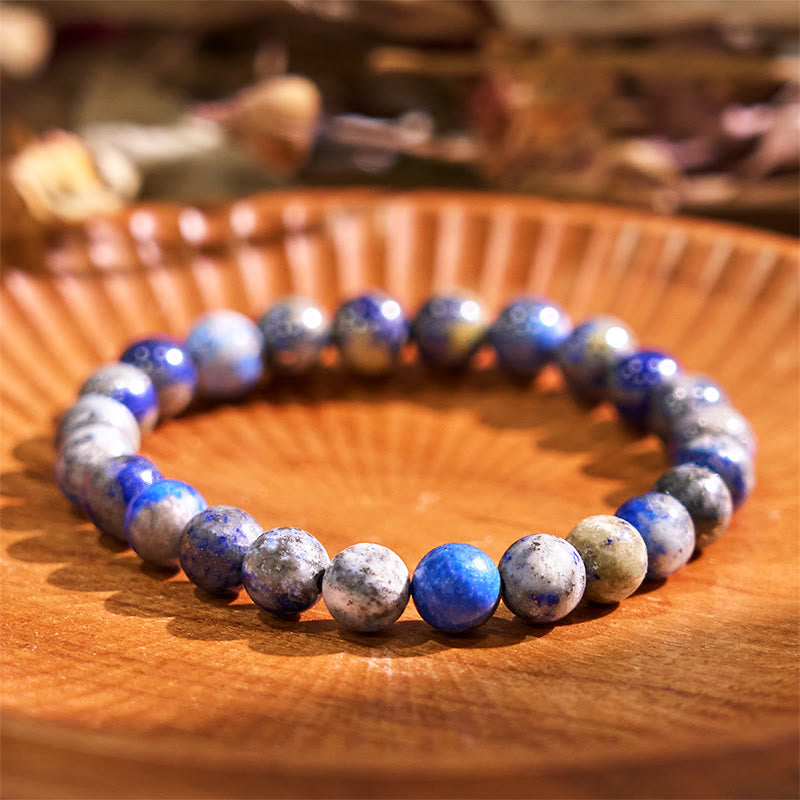 Buddha Stone Various Crystals Malachite Lazurite Lapis Lazuli Hemimorphite Calmness Bracelet - Lazurite(Wrist Circumference: 14-16cm) - image 6