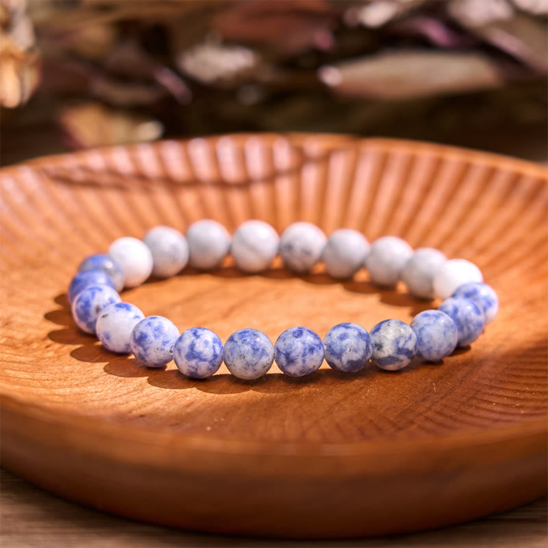Buddha Stone Various Crystals Malachite Lazurite Lapis Lazuli Hemimorphite Calmness Bracelet - Dark Sodalite(Wrist Circumference: 14-16cm) - image 21