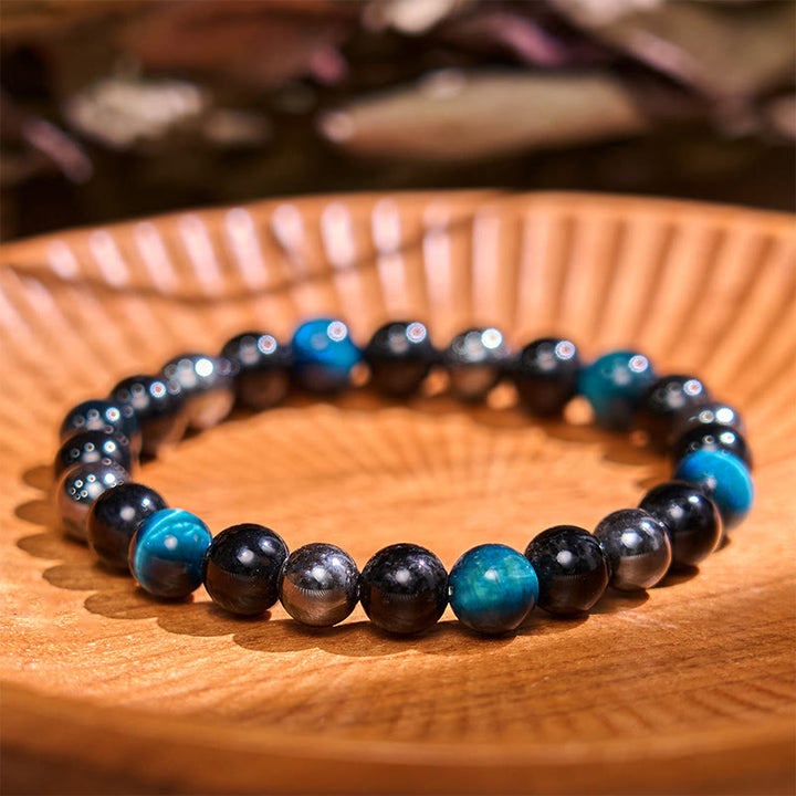 Buddha Stone Various Crystals Malachite Lazurite Lapis Lazuli Hemimorphite Calmness Bracelet - Blue Tiger Eye Obsidian Hematite(Wrist Circumference: 14-18cm) - image 77