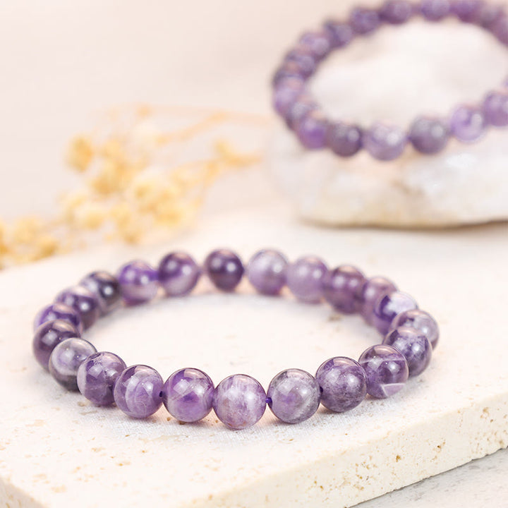 Buddha Stone Various Crystals Malachite Lazurite Lapis Lazuli Hemimorphite Calmness Bracelet - Amethyst(Wrist Circumference: 14-16cm) - image 107