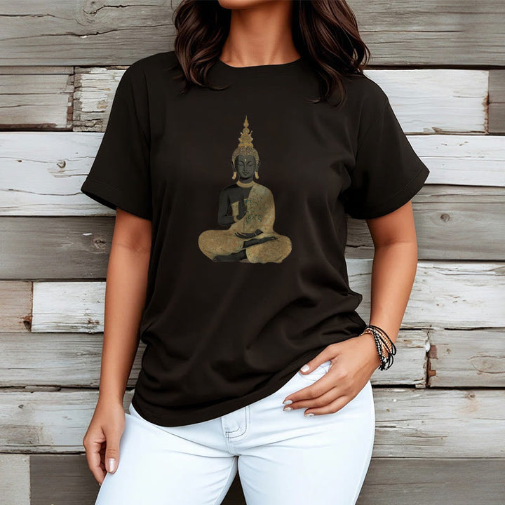 Buddha Stones Meditating Buddha Pattern Cotton Tee T-shirt - image 13