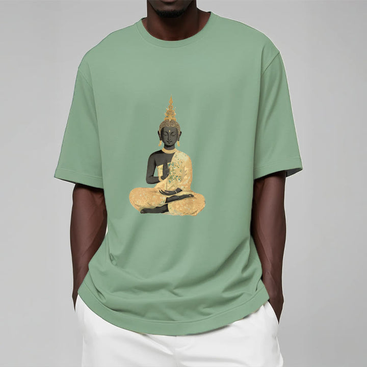 Buddha Stones Meditating Buddha Pattern Cotton Tee T-shirt - image 17