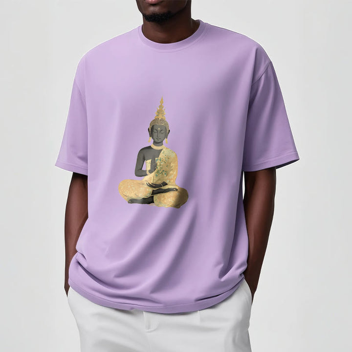 Buddha Stones Meditating Buddha Pattern Cotton Tee T-shirt - image 9