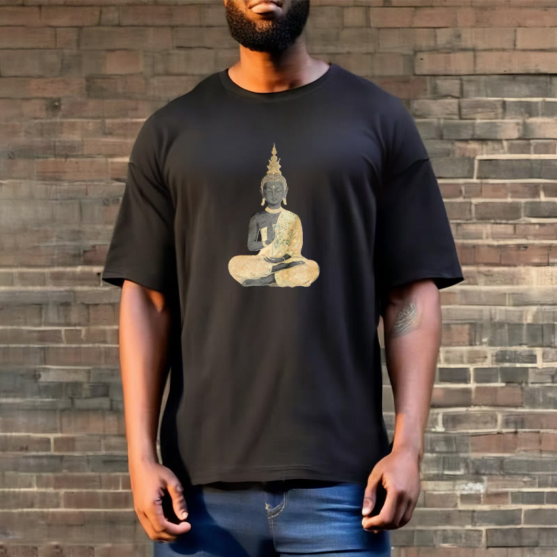 Buddha Stones Meditating Buddha Pattern Cotton Tee T-shirt - image 12