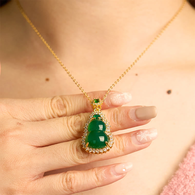 Buddha Stones Green Chalcedony Gourd Pendant - image 5